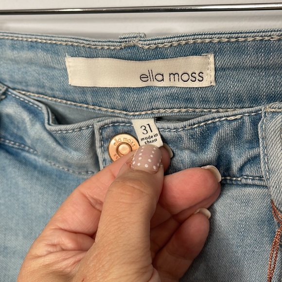 Ella Moss Cropped Wide Leg Jeans Light Wash - Picture 6 of 8